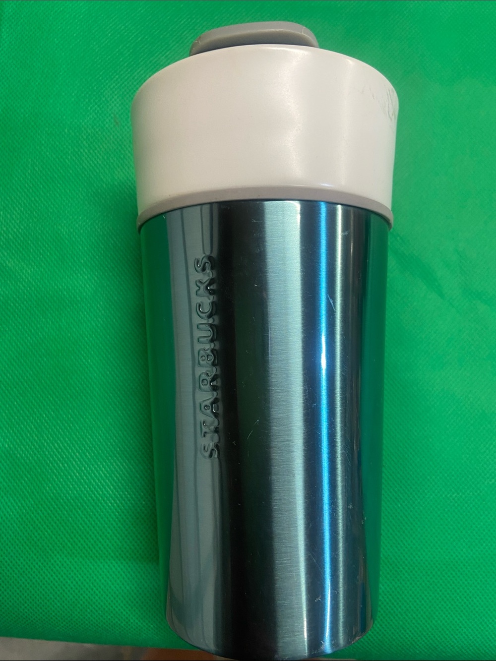 Starbucks Metallic Blue Stainless Steel Tumbler with White Lid